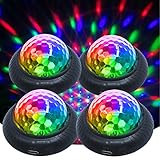 KisMee Disco Party Light Night Light 2 in 1 Flashes with Music Sound Activated Multicolor Disco Ball Rechargeable Battery Operated RBG Mini Disco Ball Entertaining Atmosphere for Car Room(4 Pack)…