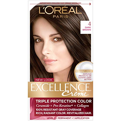 Image of L'Oreal Paris Excellence Triple Protection Permanent Hair Color Creme, Dark Brown [4] 1 ea (Pack of 10)