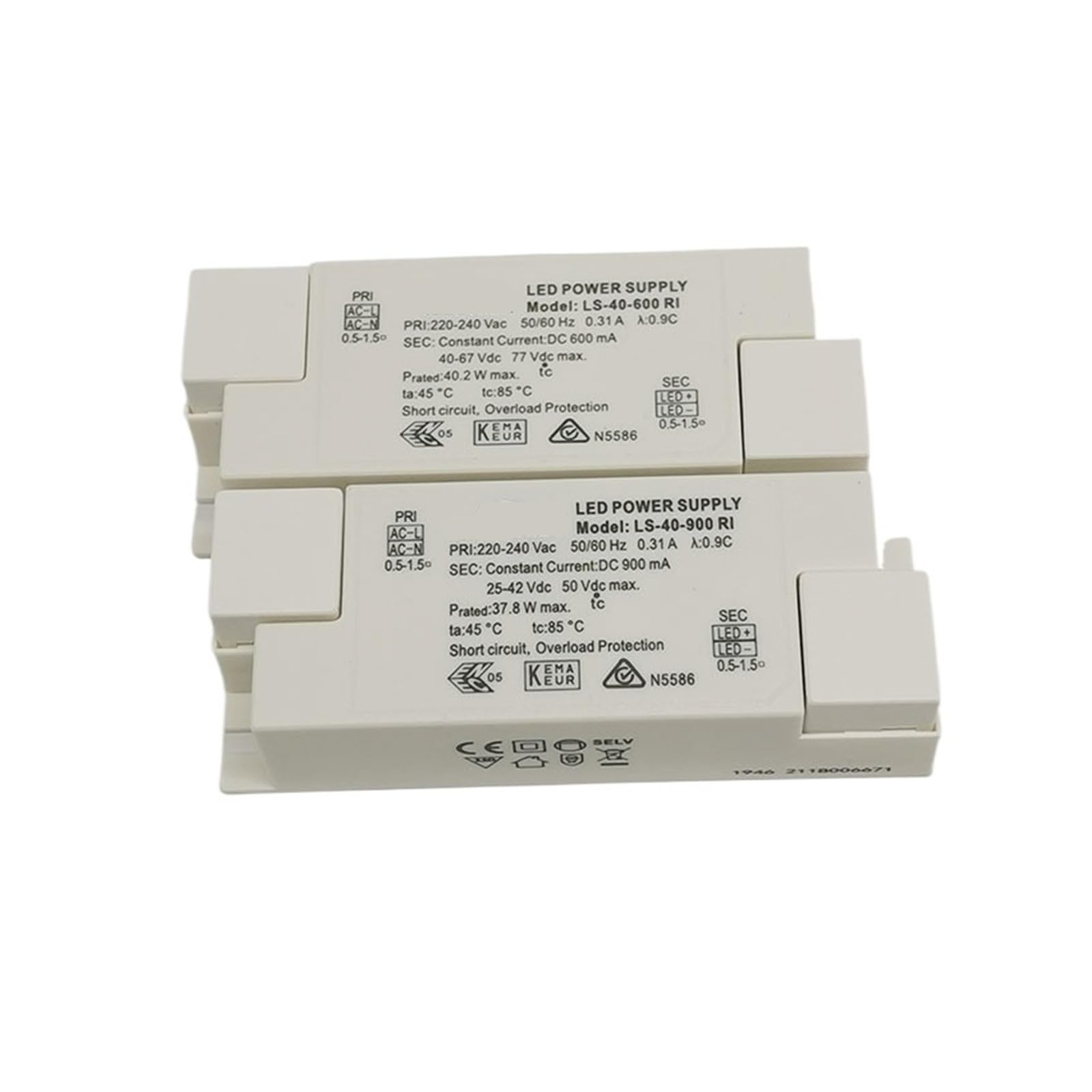LED Strahler Treiber Netzteil Konstantstrom 30W Trafo 42W Vorschaltgerät 8W(LS 40 600LX24W30 42600ma)