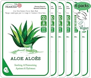 MEAROSA* Aloe Sheet Mask Daily Facial Sheet Mask Dermatologically tested with Hyaluronic Acid,Vitamin E and Aloe Gel to Calm Moisturize Skin Korean Beauty Premium Quality Sensitive skin All skin type