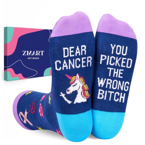 Zmart Breast Cancer Care Gifts - Women Survivor Socks for Breast Cancer Awareness Patients, Thoughtful Chemo Comfort Gift Ideas for Female Friends