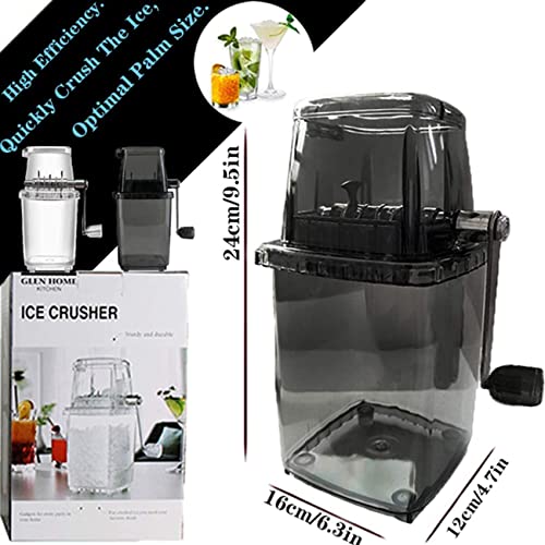 Rrmman Ice Crusher Manual Rotary Ice Crusher Cocktails Slush Machine Ice Cube Crushed Smoothies Ice Crusher Machine Home 1.25L Chrome Plated Ice Grinder Ice Cube Drinks Chopper Stirrer (Gray) #TOP1
