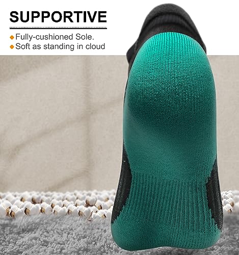 Image of BULLIANT Socks For Women 6Pairs-Womens Athletic Ankle Socks No Show Cushioned for Walking Running-Compression Arch Support