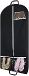 54" Garment Bags for Travel and Storage, Travel Suit Bags for Men Women with 2 Clear Pockets, Storage bags for Clothes, Suits, Dress, Shirts, Coats (Black)