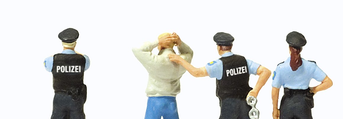 Preiser 1/87 Model Railway Arresto Tre per Cops