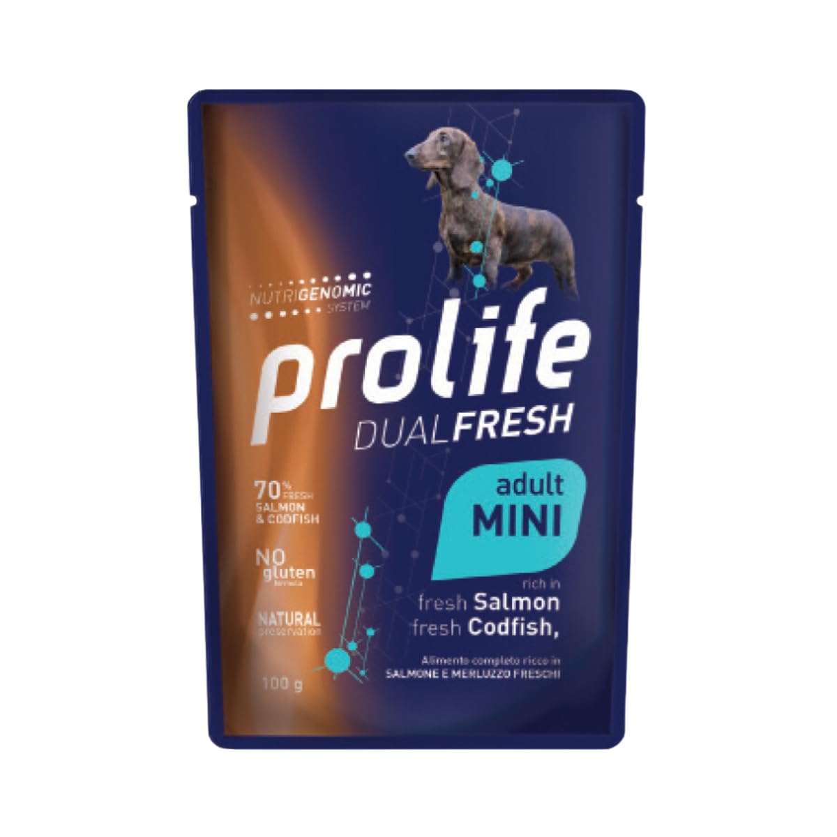 Prolife Dog Dual Fresh Salmone e Merluzzo - confezione di 10 bustine da 100 grammi