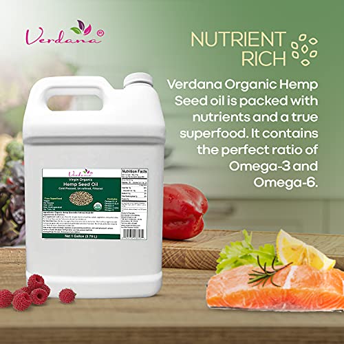 Organic Verdana Virgin Hemp Seed Oil â Unrefined Canadian Cold Pressed Oil â Non-GMO, Kosher Food Grade and Organic â 1 Gallon - Image 5