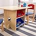 KidKraft Wooden Star Table & Chair Set with 4 Storage Bins, Children's Furniture – Red, Blue & Natural
