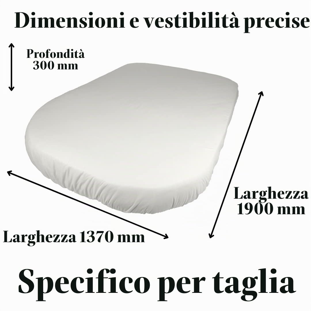 Jonic Essentials, Lenzuolo con angoli per letti a forma di isola, per materassi a forma di isola, in policotone a 200 fili, elasticizzato tutto intorno, prodotto nel Regno Unito (137/190/30 cm)