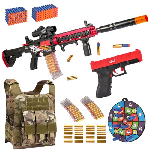 Electric Soft Bullet Toy Gun for Boys, Auto-Manual Shell Ejecting...