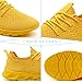 RJYWGS Running Shoes Womens Mens Tennis Gym Sneakers Slip On Walking Comfortable Lightweight Athletic Workout Casual Fashion Sports Shoes Yellow Size Women 6/ Men 5