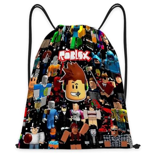 WlsqDE Roblx Turnbeutel, Roblx Sportbeutel Klein, Rucksack Mit Kordelzug, Sport Schwimmen Schule Reisen Sackpack, für Fans Geschenke