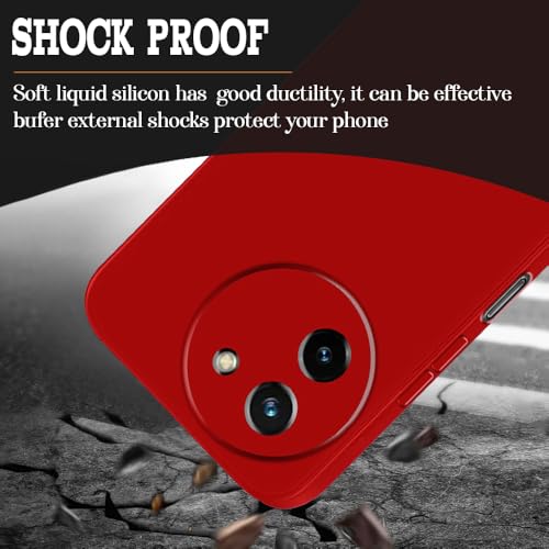 Image of Back Cover for Vivo T3x 5G | Full Camera Protection | Premium Liquid Silicon Case | Flexible Bumper Case for Vivo T3x 5G (Red)