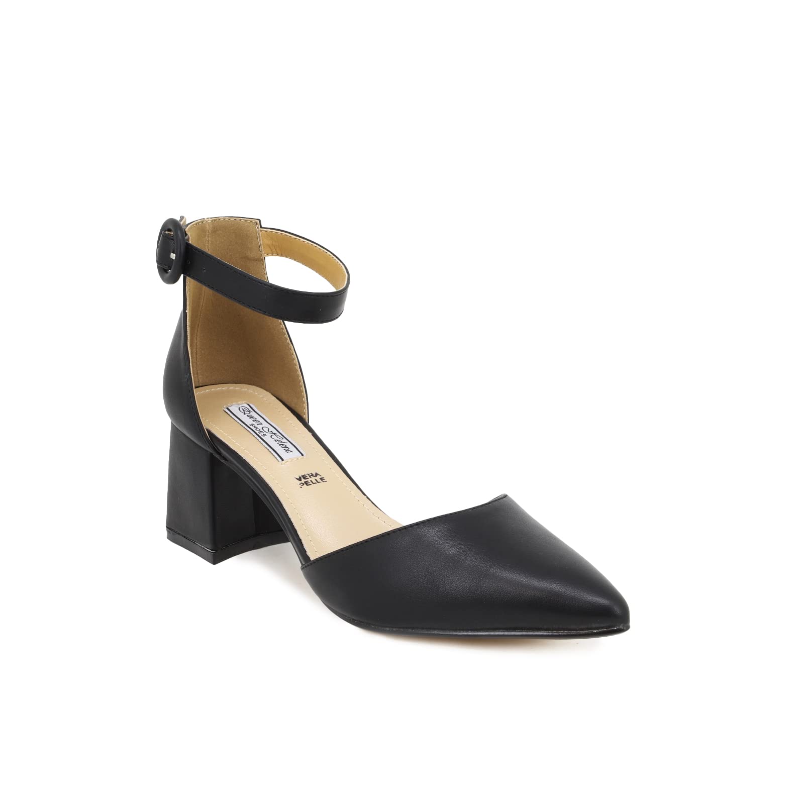 QUEEN HELENA Décolleté Scarpe con Tacco Medio Eleganti a Punta Chiusa con Cinturino Donna ZM9001