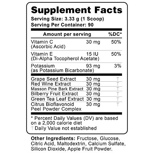 Optihealth Opcxtra Isotonic Opc - 3 Month Supply - Grape Seed Extract, Pine Bark Extract, Red Wine Extract, Citrus Bioflavonoids, Green Tea Leaf - Super Antioxidant Polyphenols Supplement With Vitamin C, Vitamin E, Potassium #TOP4
