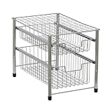 Household Essentials Silver 1239-1 Free Standing Pull Out Cabinet Organizer Shelf | Double, 16.5' Deep