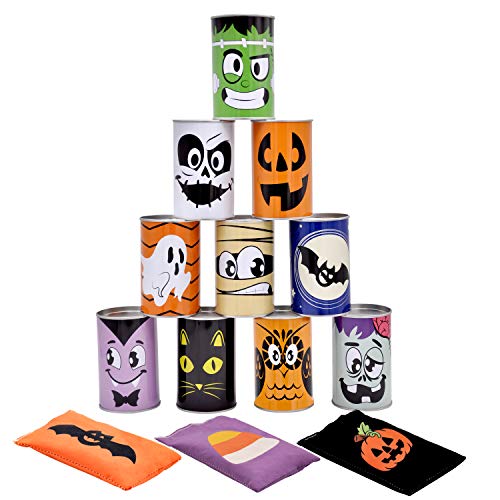 Image of JOYIN 13 Pcs Halloween Carnival Can Bean Bag Toss Games for Kids & Adults Trick or Treat Decoration, Home Decor Party Favors Supplies, Homeschooling Backyard Game