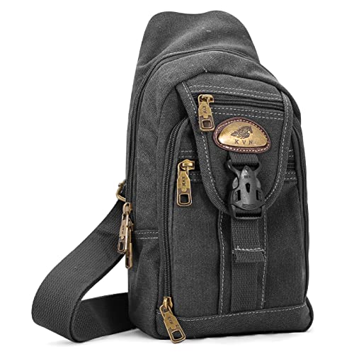 Bolsa Transversal Mochila Masculino Feminino Lona Resistente (Preto)