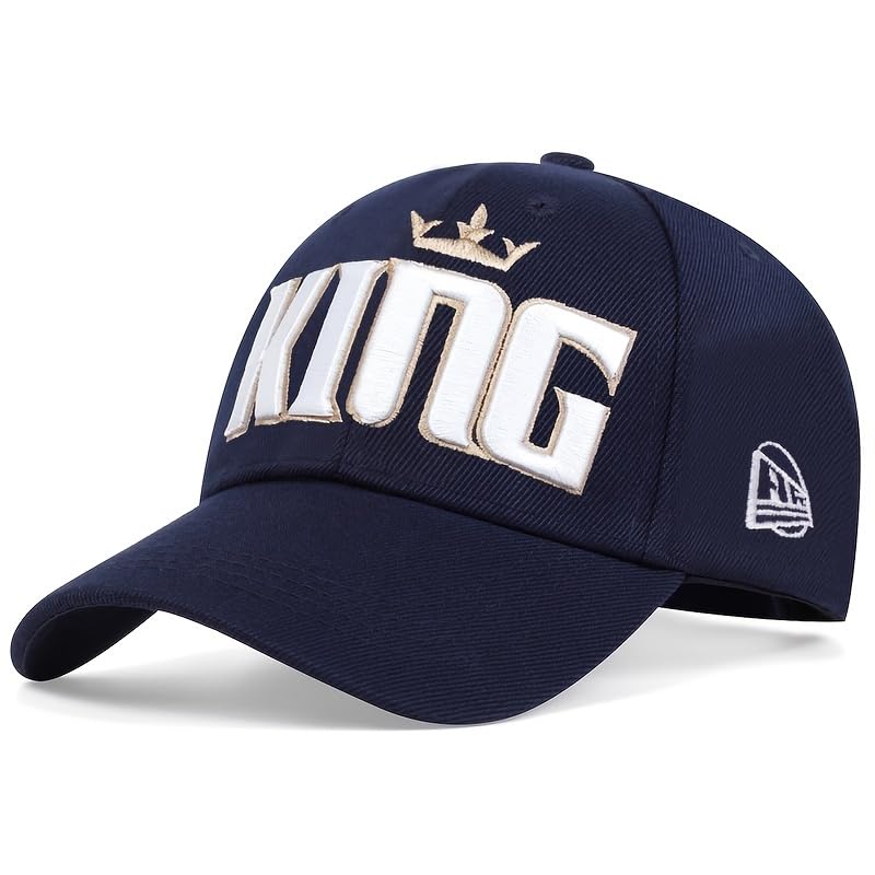 GenericKing Baseball Cap Letter embroidered Golf Caps Cotton Snapback Hat Fashion Adjustable crown Hats Outdoor travel Sun Hats (Navy Blue)