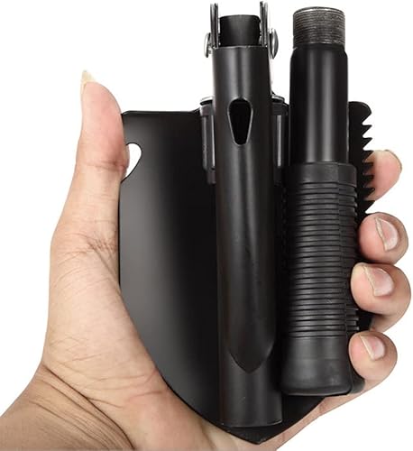 Miniatura 5 de AirOka Pala plegable portátil para camping, multiherramienta de acero de aleación de alta resistencia, pala de nieve para jardín, campamento,