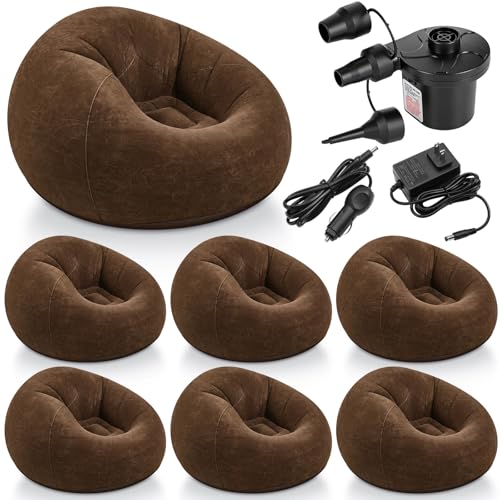 Realspring 6 Pcs Inflatable Bean Bag Chairs with Electric...