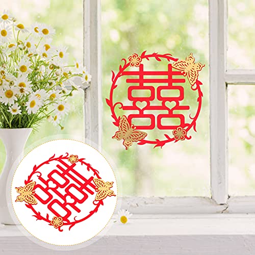 jojofuny 9 peças de papel - suprimentos adesivos vermelho arranjo adesivo para decoração estilo casa