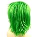 Modernfairy Anime Halloween Wig Green for Cosplay Party, Synthetic Layered Short Hair Wigs with Bangs, Pastel Wigs for Women Men