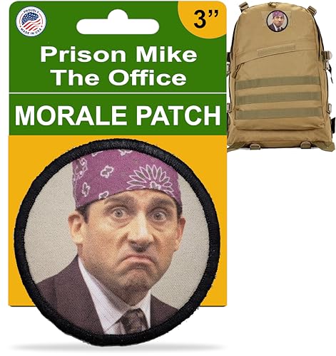 The Office Prison Mike Morale Patch. Perfect for Your Tactical Military Army Gear, Backpack, Operator Baseball Cap, Plate Carrier or Vest Hook Patch. Made in The USA