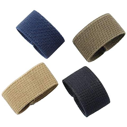 8 Pcs Elastic Webbing Belt Loop Keeper Retainer for 1.5" Wide Canvas Belt, 4 Colors Cover
