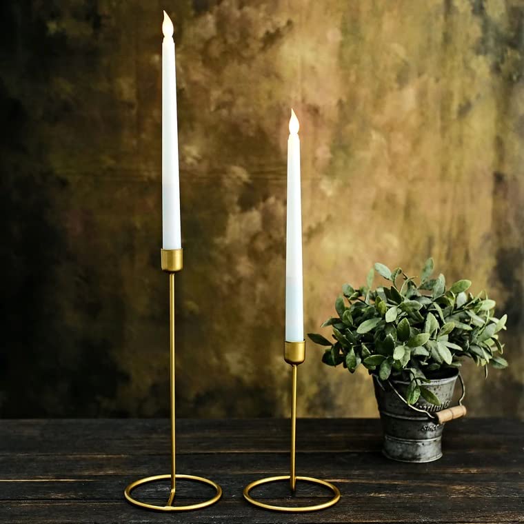 Golden Tealight Candle Holder, Candlestick Holders Taper Candle Holders - 2 Pc Candle Stick Holders (Large + Medium)-image-43