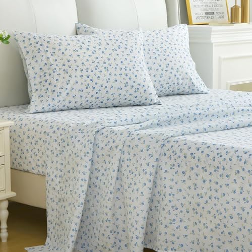 Image of MUXHOMO TwinXL Size 4 Piece Sheet Set, Soft Breathable Bed Sheet Set for Bedroom with Deep Pocket Up to 16 inch, Wrinkle-Free & Cooling Bedding for Oeko-TEX Certified - Fern Class