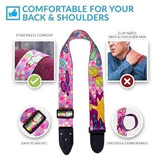 Sangle de guitare de style folk – Lot de cintres de guitare tissés jacquard avec 2 verrous de sangle et 2 médiators… - Les Beatles, Paul McCartney, John Lennon, RIngo Starr, George Harrison Sangle de guitare de style folk - Lot de cintres de guitare tissés jacquard avec 2 verrous de sangle et 2 médiators… – Image 4