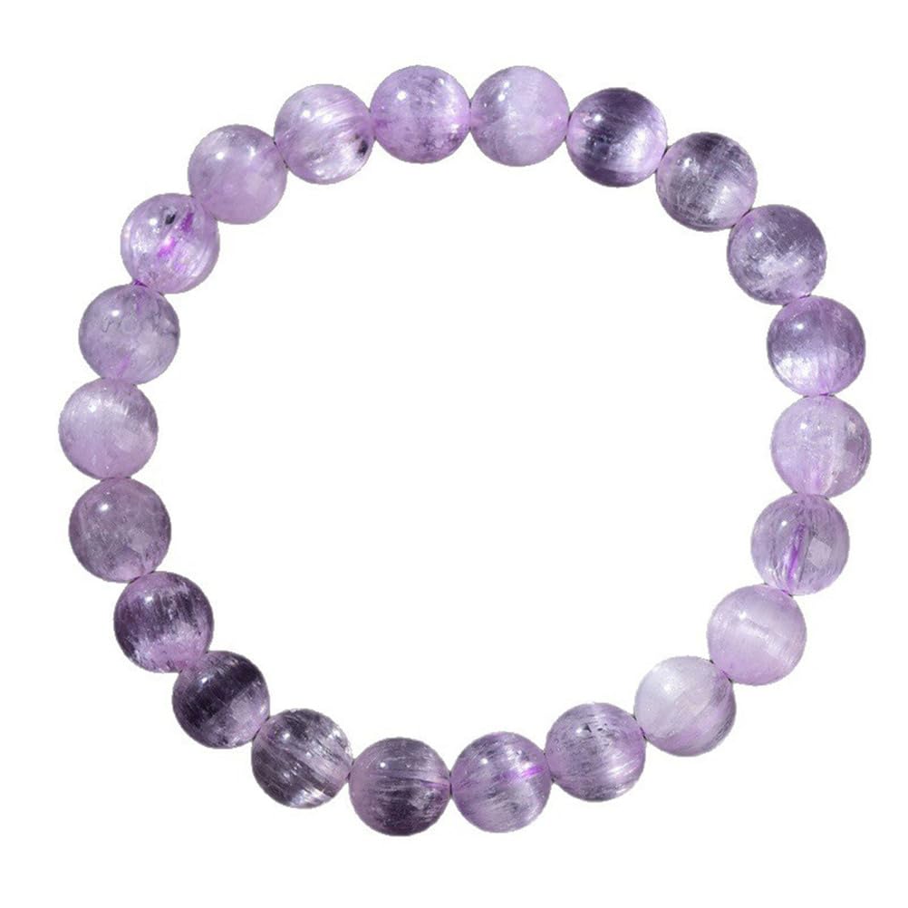 Braccialetto di Perline in kunzite Naturale | Braccialetti Elastici con Perline in Pietra Naturale per Donne e Uomini | Ideale per Tutte Le Feste | Aumenta l'energia positiva,8mm