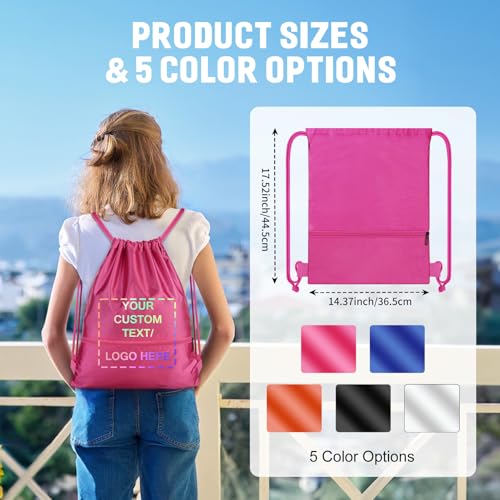 30 Pack Custom Drawstring Bags Bulk, Personalized Drawstring Backpacks with Initials Name for Sports, Draw String Back Bag for Travel Beach Dance Gymnastics Climb Trip Party Daily Use3