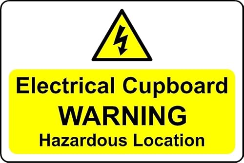 Kpcm Display Ltd Electrical Cupboard Warning Hazardous Location Safety Sign - 3Mm Aluminium Sign (200Mm X 150Mm)