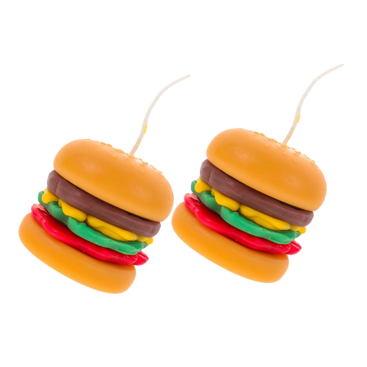 2 Pezzi Candele Profumate Forma Hamburger in Cera Arancia per Decorazione da Tavolo Aromaterapia Regalo Creativo per Amici e Fidanzate