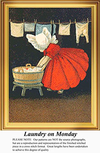 Amazon.com: Laundry on Monday, Vintage Counted Cross Stitch 