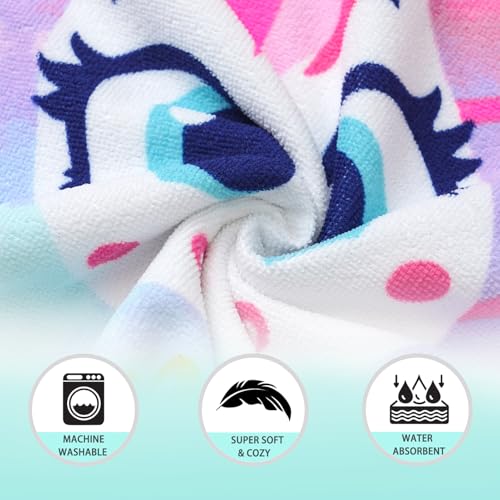 Image of NovForth Kids Beach Towel for Boys Girls, Hooded Bath Towel Wrap, Toddler Pool Towel with Hood
