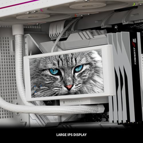 Image of Thermalright Trofeo Vision 360 ARGB White CPU AIO Cooler,6.86-inch LCD Long Screen High-Performance 360mm Water-Cooled Radiator, IPS LCD Screen with 1280x480 Resolution,for AM4 /AM5,Intel LGA1851 /1700