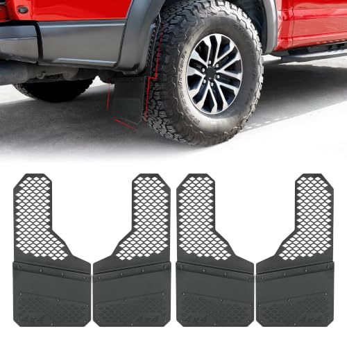 Image of Heavy Duty Mud Flaps, All-Weather Splash Guards, Built for Tough Protection, Universal Fit for Trucks SUVs & Vans, Off-Road & Daily Driving, 4PCS Front & Rear (Factory Black Look)