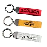 Personalized Leather Keychain Customize with Name Monogram Logo or Text University Emblem Christmas Gift For Women and Men Customized Leather Accessory Everyday Use Keychain