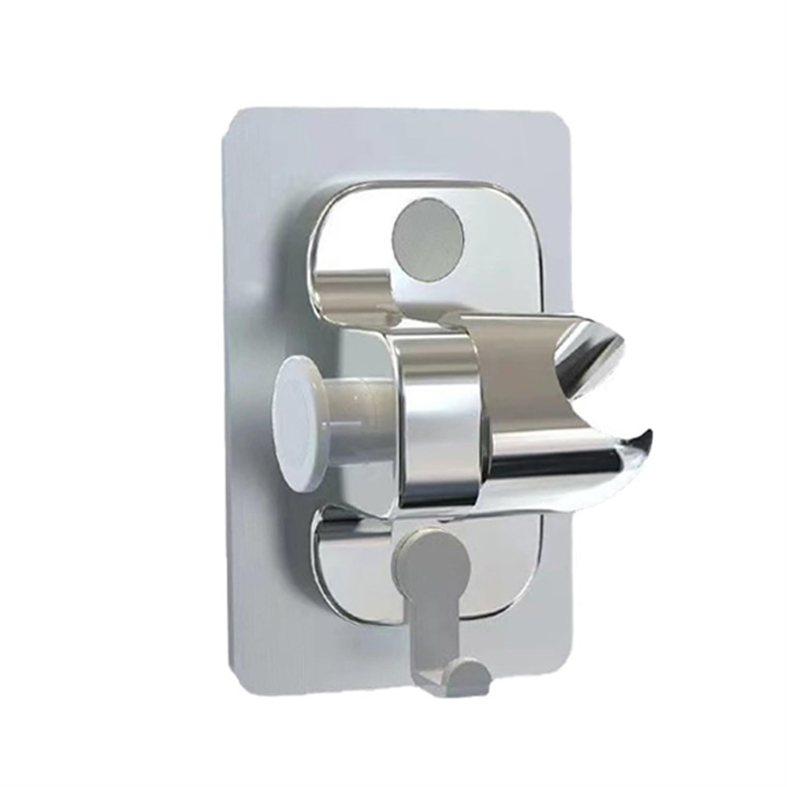 Djskldf Type 3-Silvery Shower Head Holder 1Pc Adjustable Shower Head Holder Wall Mounted Punch-Free Handheld Bracket With Hook Bathroom Accessories(Type 3-Silvery)