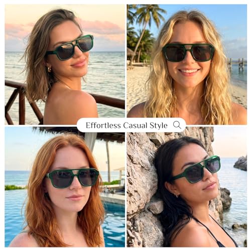 Image of mosanana Small Square Aviator Sunglasses for Women MS52362 | Retro Narrow Frame, UV400 Protection, Designed for Daily Outfits, Travel and Fashion Looks