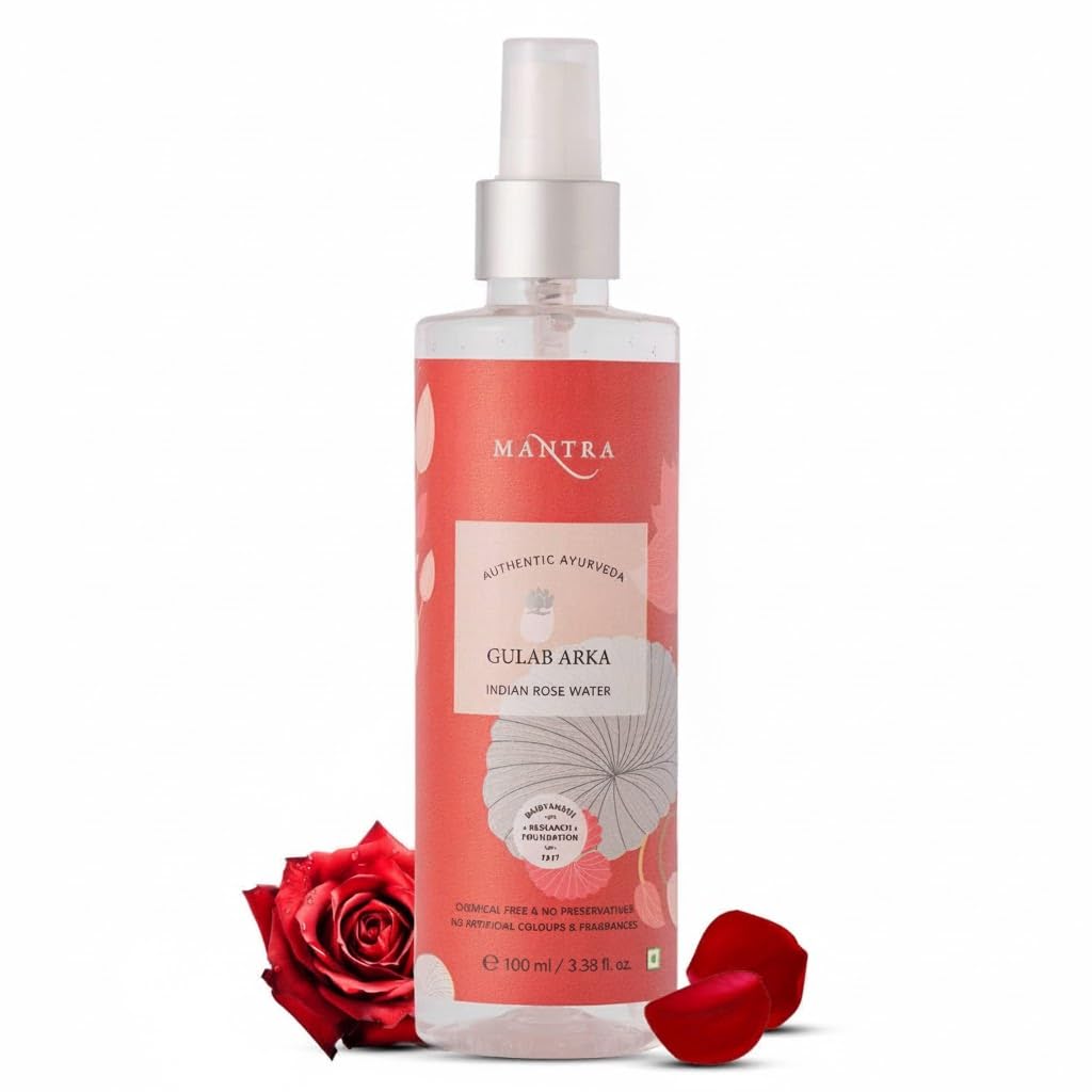 Gulab Arka Indian Rose Water Skin Toner 100ml | Gulab jal | No Paraben | Alcohol Free | Cleanses, Hydrates & Moisturises Skin | Balances & Restores Skin's pH Levels | For All Skin Types