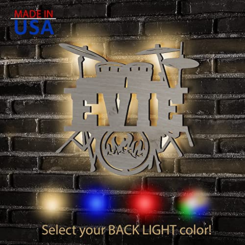Personalized LED Drummer Sign