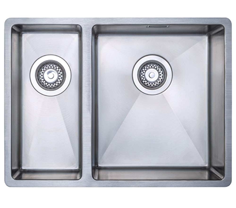 Austen & Co. Silver Orla Stainless Steel Bowl Kitchen Sink, Inset & Undermount Size 1.5