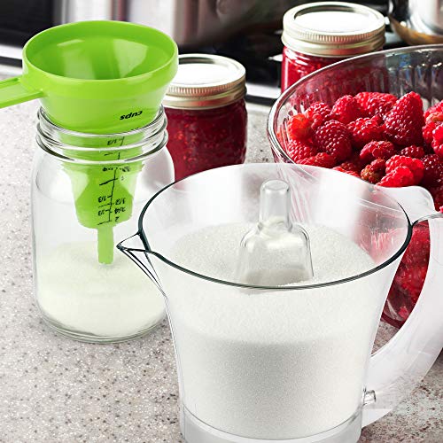 Urban Trend Reverso Funnel Measuring Cup (2-Cup) - Patented Easy-To-Read Design To See Measured Amount From Almost Any Angle - Built-In Detachable Funnel That Snaps Neatly For Easy Storage #TOP2