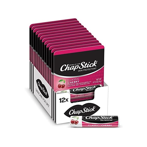 ChapStick Classic Cherry Lip Balm Tube, Flavored Lip Balm for Lip Care on Chafed, Chapped or Cracked Lips - 0.15 Oz…