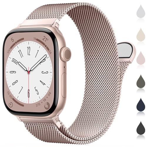 Original Milanese Loop Compatible with Apple Watch Straps 38mm 40mm 41mm 42mm 44mm 45mm 46mm 49mm Women & Men Magnetic Clasp Adjustable Metal Bands for iWatch Series 11 10 9 8 7 6 5 4 2 Ultra 3 SE 3