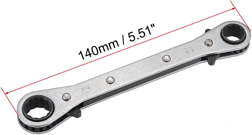 uxcell Reversible Ratcheting Wrench, 10mm x 12mm Double Box End, Cr-V